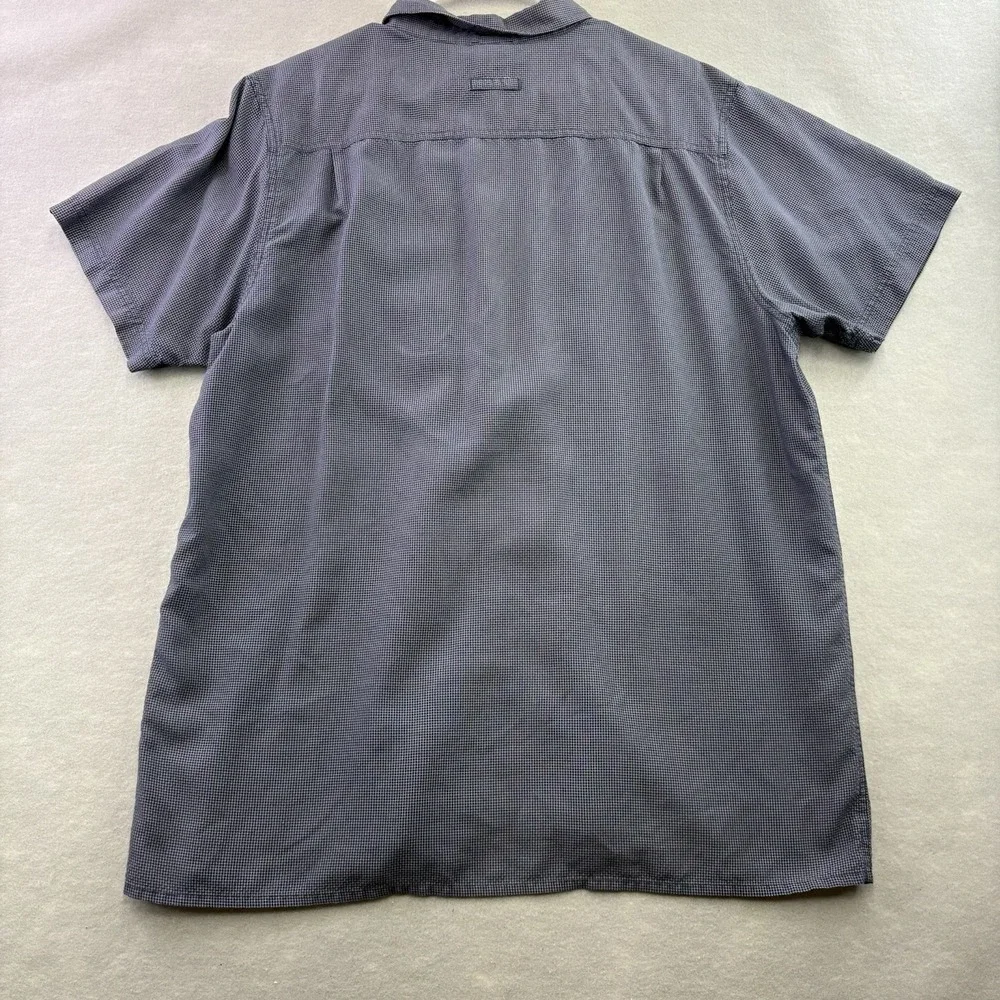 The North Face Modal Blend Shirt Mens Sz XL Blue Short Sleeve Button Down Hike